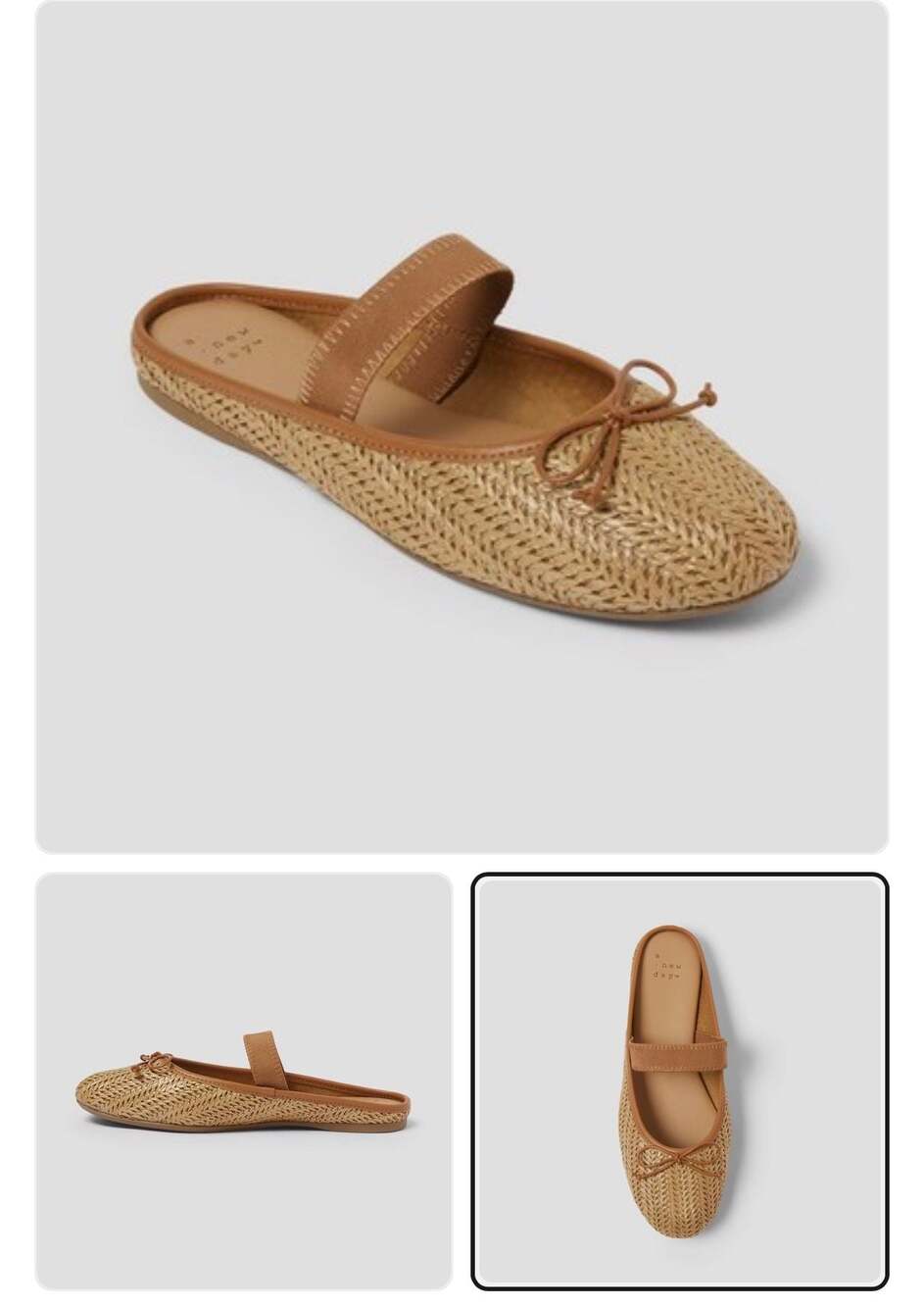 A New Day Women's Ida Straw Raffia Mary Jane Ballet Flats